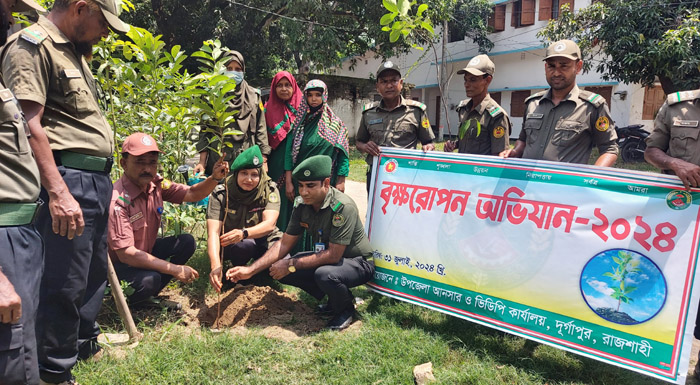 দুর্গাপুরে আনসার ও ভিডিপি আয়োজনে বৃক্ষরোপন