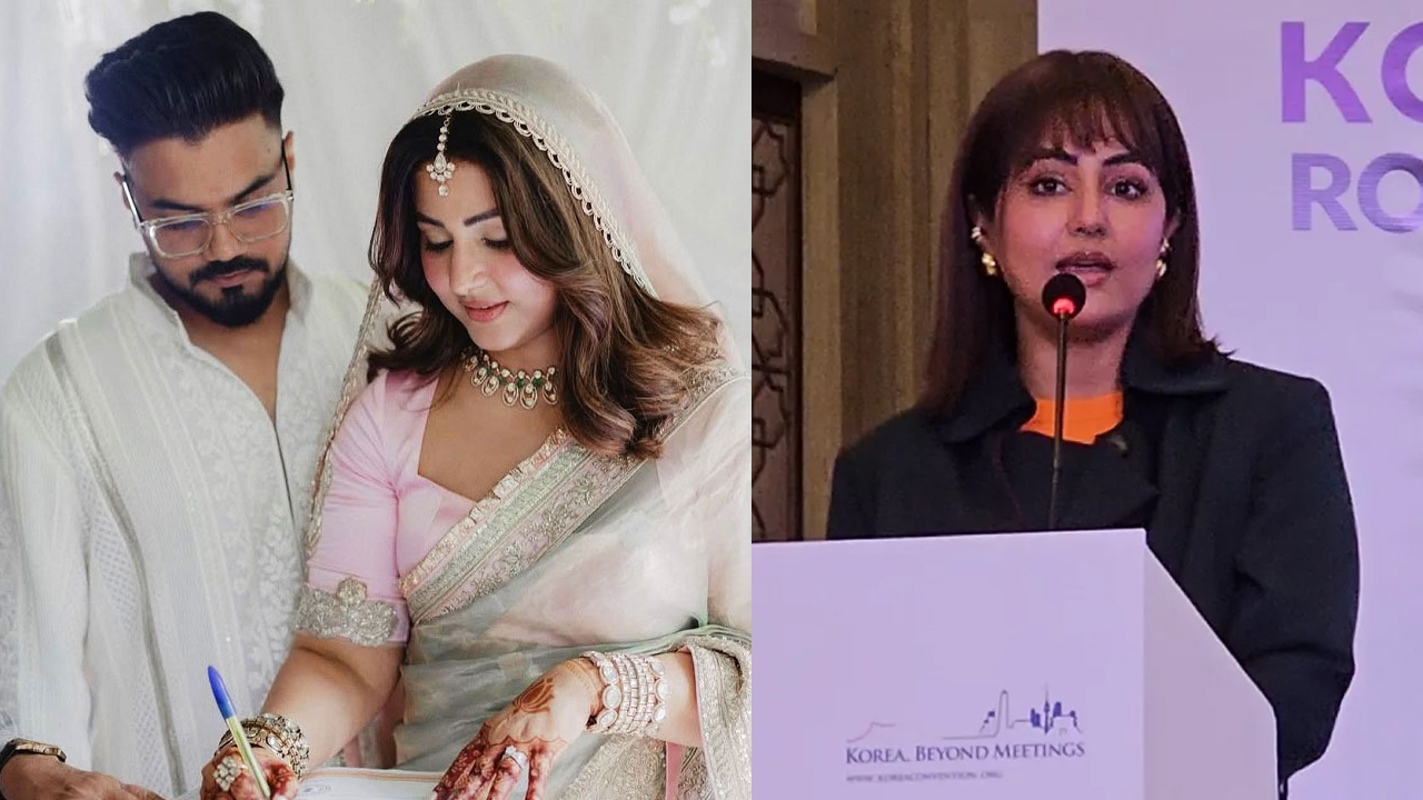 বিয়ের শাড়ি পাল্টেই কোট-স্যুটে হিনা, বললেন- ‘কাজ সবার আগে’